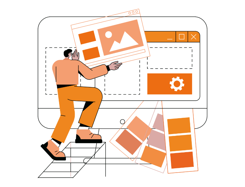 Illustration designer et processus de création image de marque forte