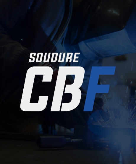 Logo de Soudure CBF en blanc et bleu